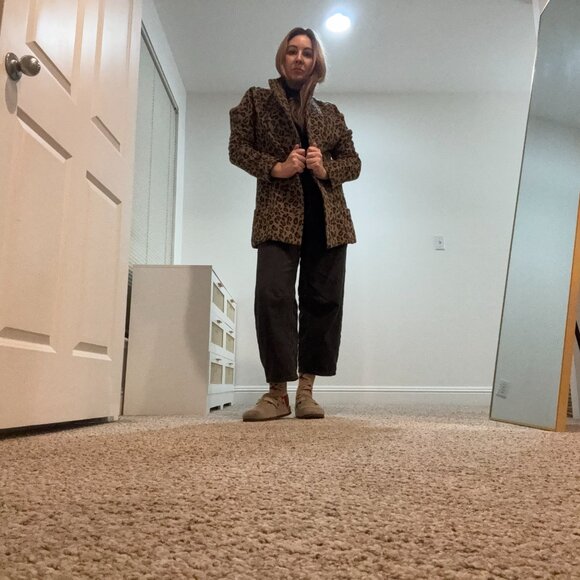 Leopard Print Faux Fur Coat - sz XS ——> MED - Picture 4 of 7